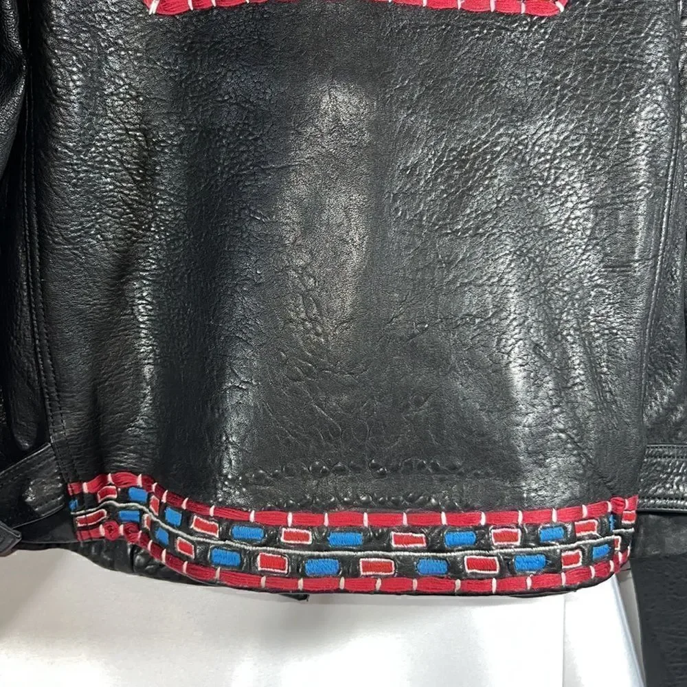 FREE PEOPLE MARI MOTO LEATHER JACKET NEW MEDIUM - Picture 12 of 16